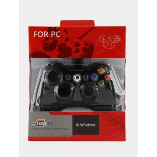 Джойстик PC360 в стиле XBOX проводной USB для компьютера Черный