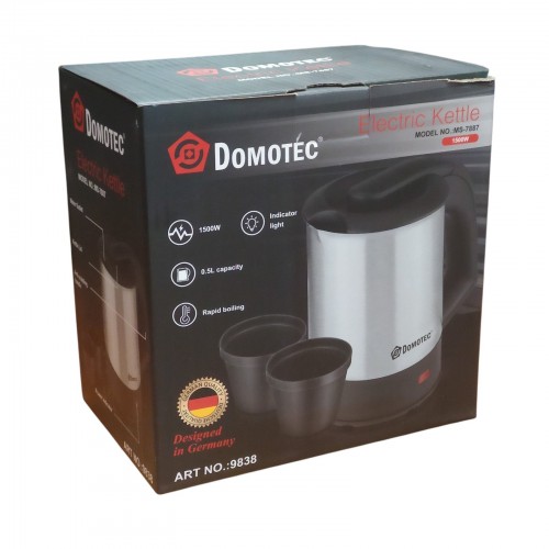 Электрочайник DOMOTEC MS-7887 0,5л 1500Вт Мини чайник из нержавеющей стали + 2 чашки