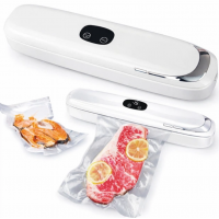 Вакуумный упаковщик для продуктов Vacuum Sealer MK-801 90Вт бытовой вакуумный + 10 пакетов Белый