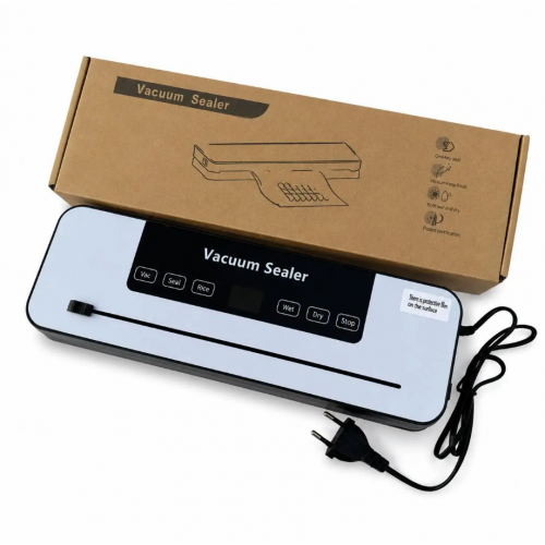 Вакуумный упаковщик 2 в 1 Vacuum Seal and Air Proof для сухих и влажных продуктов / бытовой вакуумный + 10 пакетов