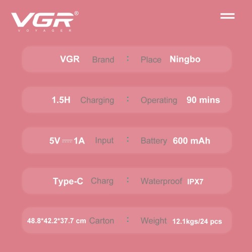 Эпилятор аккумуляторный VGR 5 в 1 V-763, 5 насадок, 2 скорости, влагозащита Зелёный