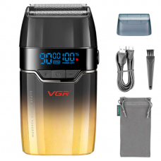 Электробритва VGR V-308 шейвер, двойное лезвие, 9000 RPM, LED дисплей Золотой