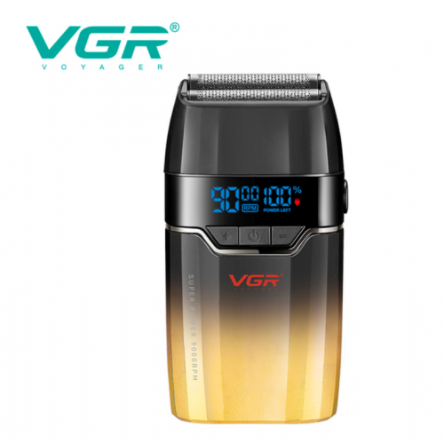 Электробритва VGR V-308 шейвер, двойное лезвие, 9000 RPM, LED дисплей Золотой