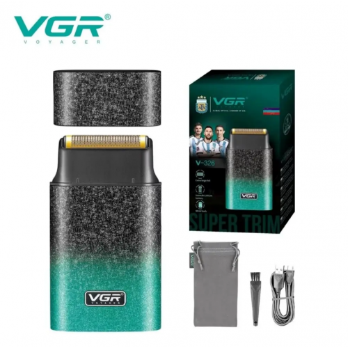 Электробритва шейвер VGR V-326, 4500RPM, LED-дисплей, влагозащита Зелёный