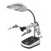 Держатель "третья рука" MG16090C лупа, крокодилы, LED-подсветка