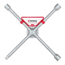 Ключ баллонный крестовый, укрепленный, 1/2", 406×16 мм, 17×19×21 мм, INTERTOOL HT-1603