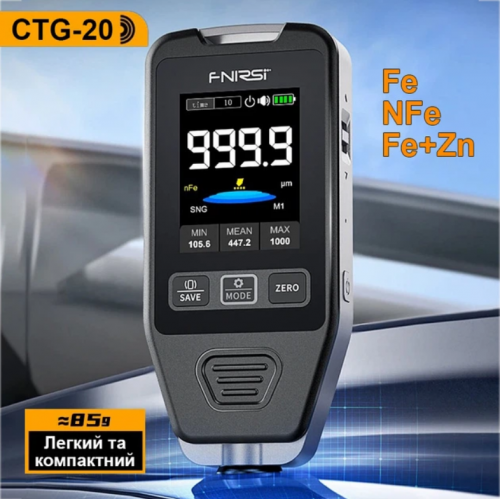 Профессиональный толщиномер Fnirsi CTG-20 датчик измерения толщины покрытия краски