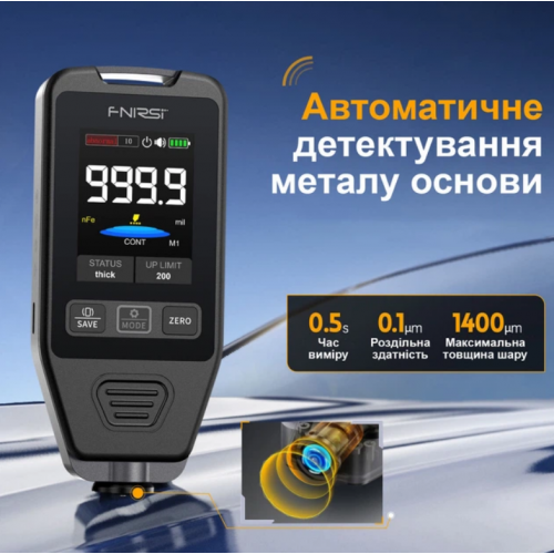 Профессиональный толщиномер Fnirsi CTG-20 датчик измерения толщины покрытия краски