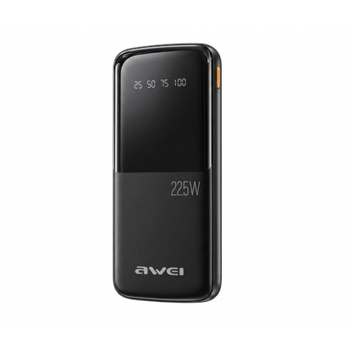 Внешний аккумулятор Power bank AWEI P10K 10000 мАч 22.5 Вт быстрая зарядка 2 USB и 1 Type-C черный