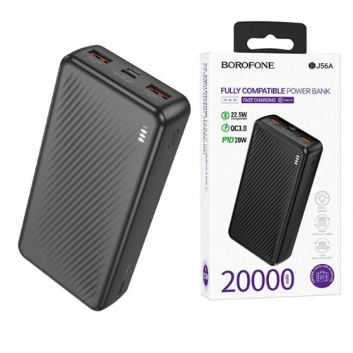 Внешний аккумулятор Power bank Borofone J56A 20000 мАч 22.5 Вт быстрая зарядка черный