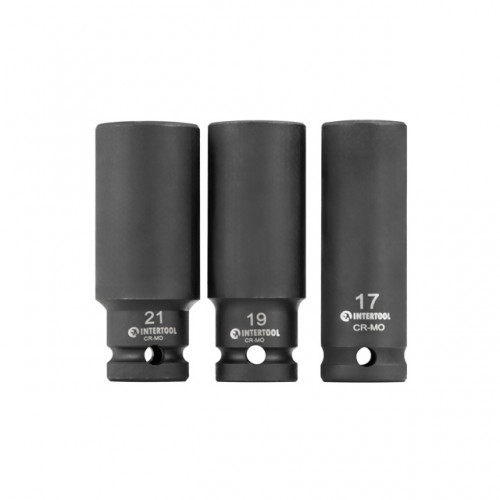 Набор головок ударных удлиненных 1/2", 3 ед. (17, 19, 21 мм), Cr-Mo, STORM INTERTOOL ET-8501