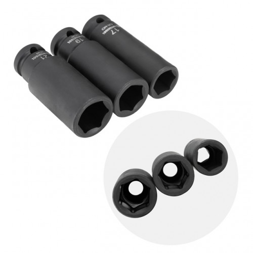 Набор головок ударных удлиненных 1/2", 3 ед. (17, 19, 21 мм), Cr-Mo, STORM INTERTOOL ET-8501