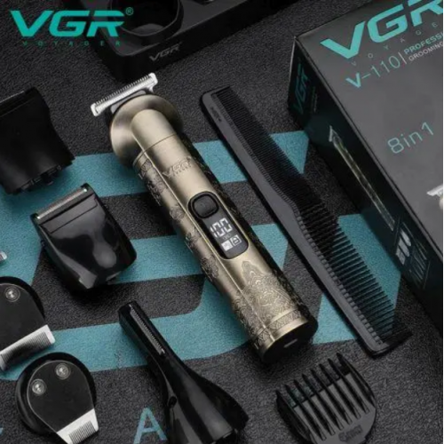 Бездротова машинка для стрижки волосся 8в1, VGR V 110 / Акумуляторний тример для бороди