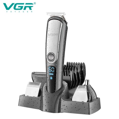 Набір для стрижки VGR 6 в 1 V-105, 5 насадок, LED-дисплей, вологозахист