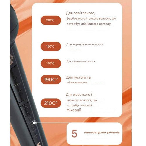 Плойка VGR V-581, температура від 130°C до 210°C, керамічне покриття, LED дисплей, 45 Вт