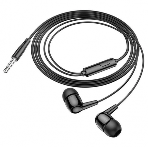 Провідні навушники вакуумні 3.5mm HOCO M97 Enjoy з мікрофоном 1.2m Чорні