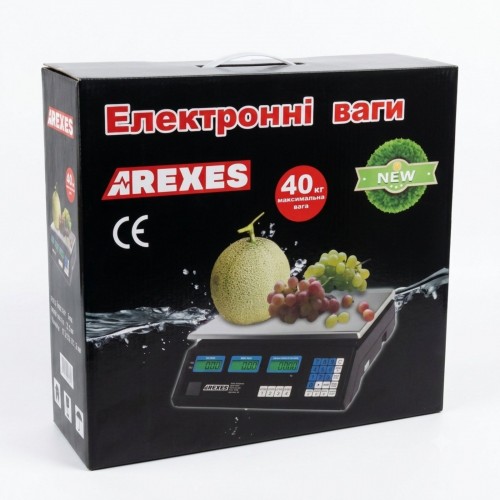 Ваги торговельні акумуляторні електронні AREXES-40 кг 4v Акумулятор