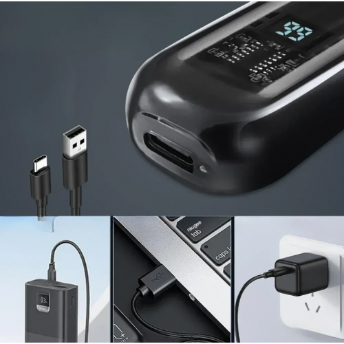 Тример для носа та вух, від USB, 8000 об/хв / Тример для носа / Тример для вух Чорний