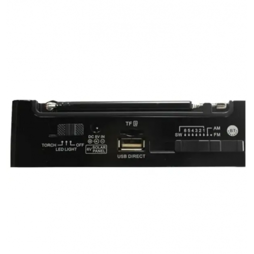 Радіоприймач із ліхтариком FM USB MicroSD Golon RX-8866BT з Bluetooth на акумуляторі Чорний