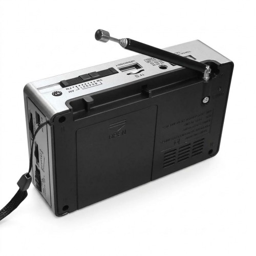 Радіоприймач із ліхтариком FM USB MicroSD Golon RX-8866BT з Bluetooth на акумуляторі Сірий