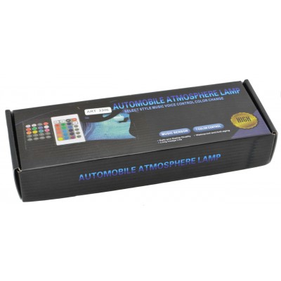 Цветная подсветка для авто водонепроницаемая RGB led HR-01678 7 цветов 4 ленты