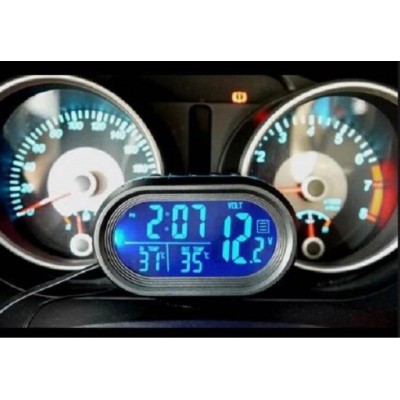 Автомобильные часы с термометром и вольтметром VST 7009V