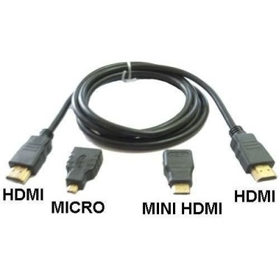 Кабель HDMI 3IN1 с переходниками micro mini 1,5 метра шнур