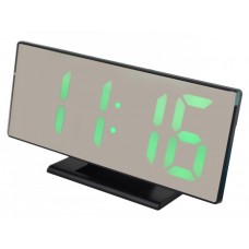 Электронные настольные зеркальные LED часы DS-3618L зеленная подсветка