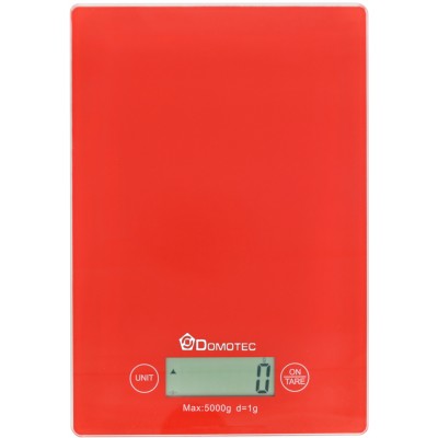 Сенсорные электронные кухонные весы до 5 кг Domotec MS 912 + батарейки Красные