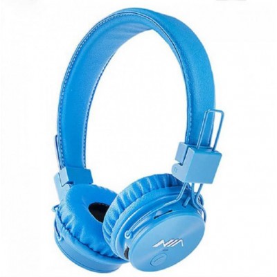 Беспроводные Bluetooth Наушники с MP3 плеером NIA-X3 Радио блютуз Синие