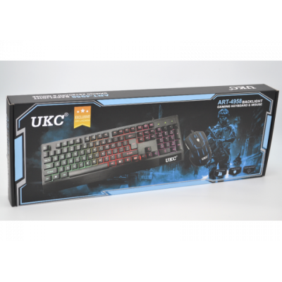 Русская проводная клавиатура + мышка UKC M710 с подсветкой