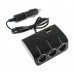 Автомобильный разветвитель тройник UKC 1506A + 2 USB 120W Чёрный