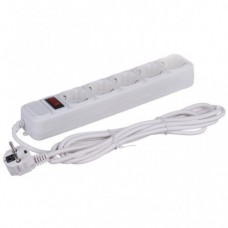Удлинитель - Cетевой фильтр Greelite на 5 розеток 1,8 метра кабель Белый