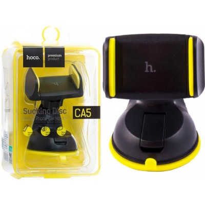 Автомобильный держатель для телефона с присоской Hoco CA5 черно-желтый