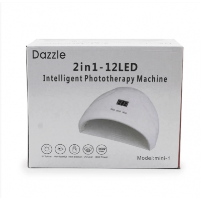 LED UV лед уф лампа Dazzle mini-1 36вт для наращивания ногтей, гель лак розовая