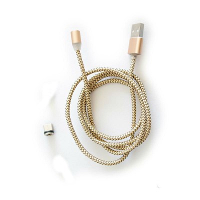 Магнитный кабель USB type C Magnetic USB Cable в оплётке Золотой