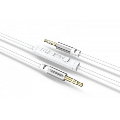 Кабель AUX Ezra LA01 с возможностью регулировки громкости на кабеле Белый
