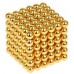 Неокуб Neocube 216 шариков 5мм в металлическом боксе Золотой