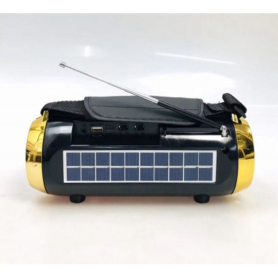 Портативная колонка, акустика GOLON RX-BT180S с солнечной панелью Чёрный