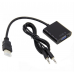 Конвертер видеосигнала HDMI to VGA + аудио Черный