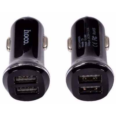 Автомобильное зарядное устройство в прикуриватель Hoco Z1+кабель Lightning 100см 2USB, 2.1A