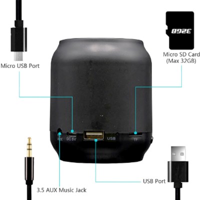 Портативная Bluetooth колонка Hopestar H8 FM, MP3, AUX, TF, USB/microUSB, Handsfree Чёрная