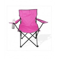 Стілець розкладної зі спинкою Camping quad chair HX 001 з підстаканником Рожевий