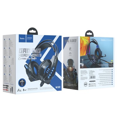 Игровые проводные наушники с микрофоном HOCO W102 Cool tour игровая гарнитура Синие