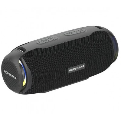 Портативная акустическая стерео колонка Hopestar H48 (Bluetooth, MP3, FM, AUX, Mic, LED) Чёрная