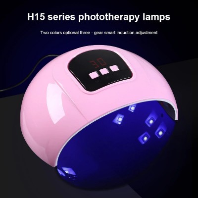 LED UV лед уф лампа H15 45вт для наращивания ногтей, гель лак розовая