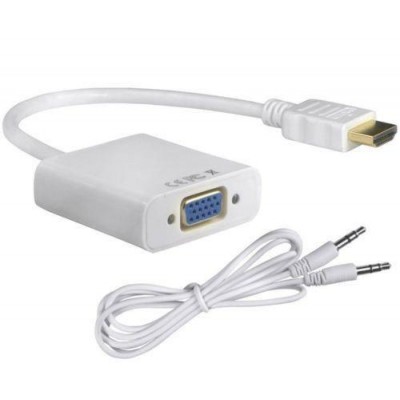 Конвертер видеосигнала HDMI to VGA + аудио Белый