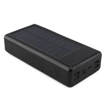 Внешний аккумулятор с солнечной панелью Power bank UKC 8058 20000 Mah батарея зарядка Чёрный