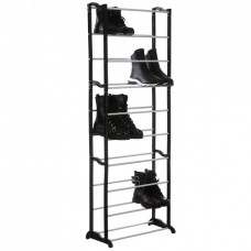 Полка для обуви Amazing Shoe Rack органайзер стойка до 30 пар Чёрная