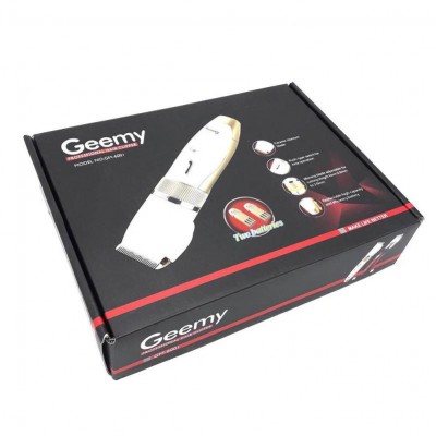 Машинка для стрижки волос Geemy GM-6001 + аккумулятор Белая